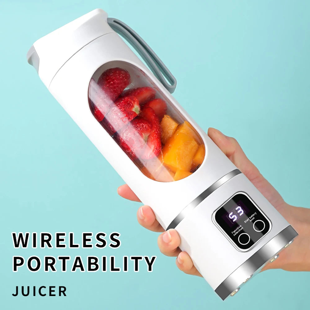 450Ml Portable Juice Blenders Electric Mini Smoothie Blender Bottle USB Recharable Wireless Juicer Cup Machine for Home Kitchen