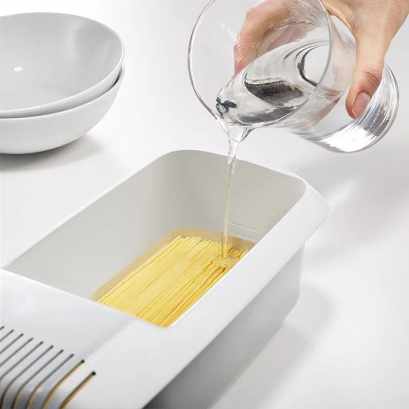 Microwave Noodles Pasta Cooker with Strainer Eco-Friendly Plastic Spaghetti Vegetable Steamer Dishwasher Kitchen Accessories New