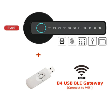 M5 Tuya BLE Fingerprint Door Lock Digital Electronic Lock with Password/Key/Ic Card/ Smartlife/ Tuya APP Unlock