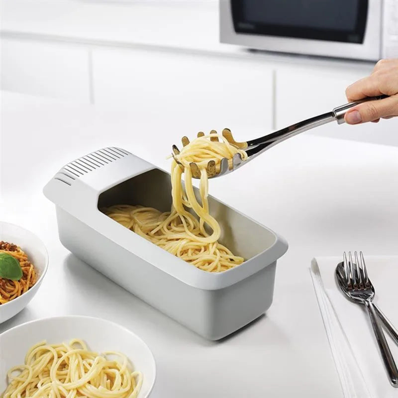 Microwave Noodles Pasta Cooker with Strainer Eco-Friendly Plastic Spaghetti Vegetable Steamer Dishwasher Kitchen Accessories New