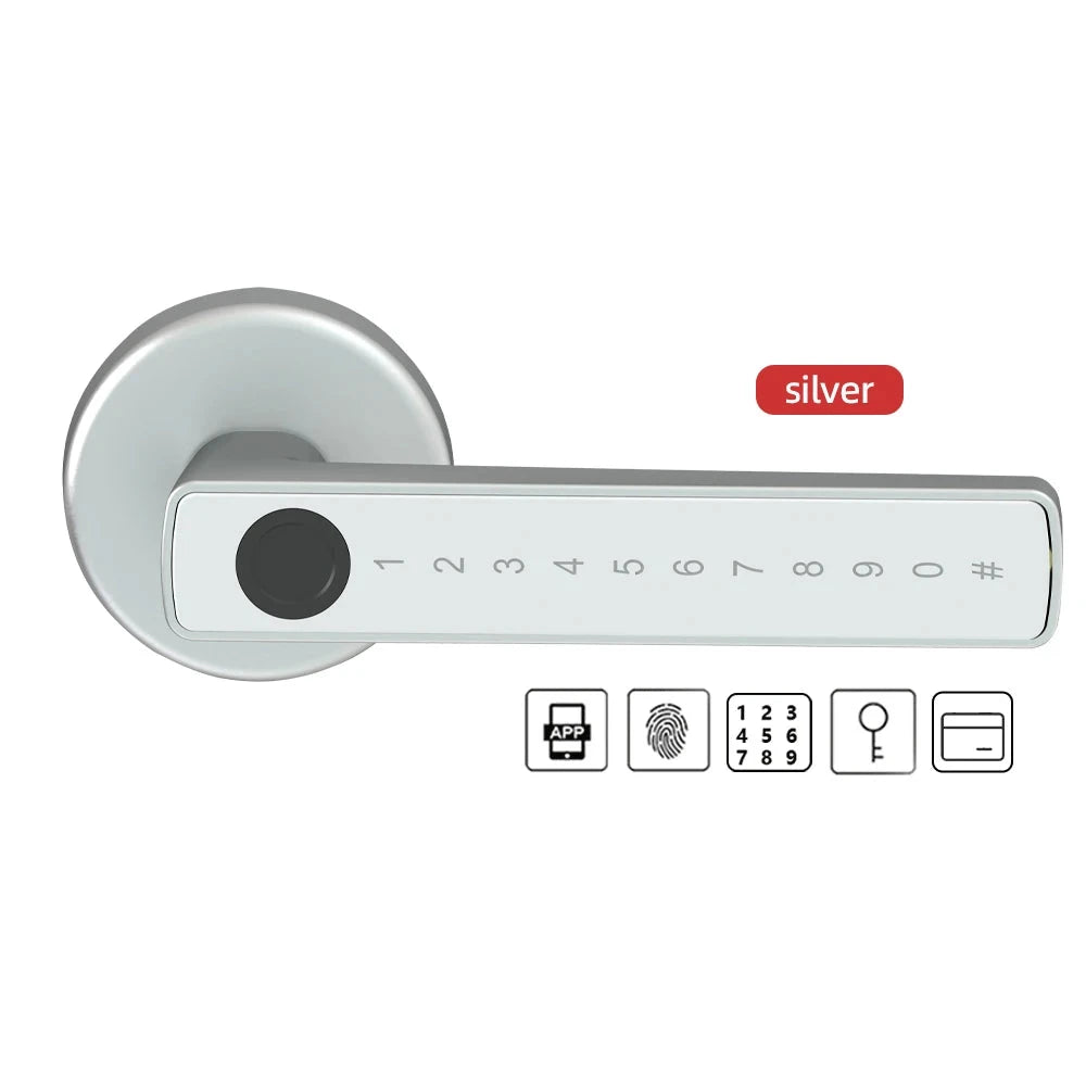 M5 Tuya BLE Fingerprint Door Lock Digital Electronic Lock with Password/Key/Ic Card/ Smartlife/ Tuya APP Unlock