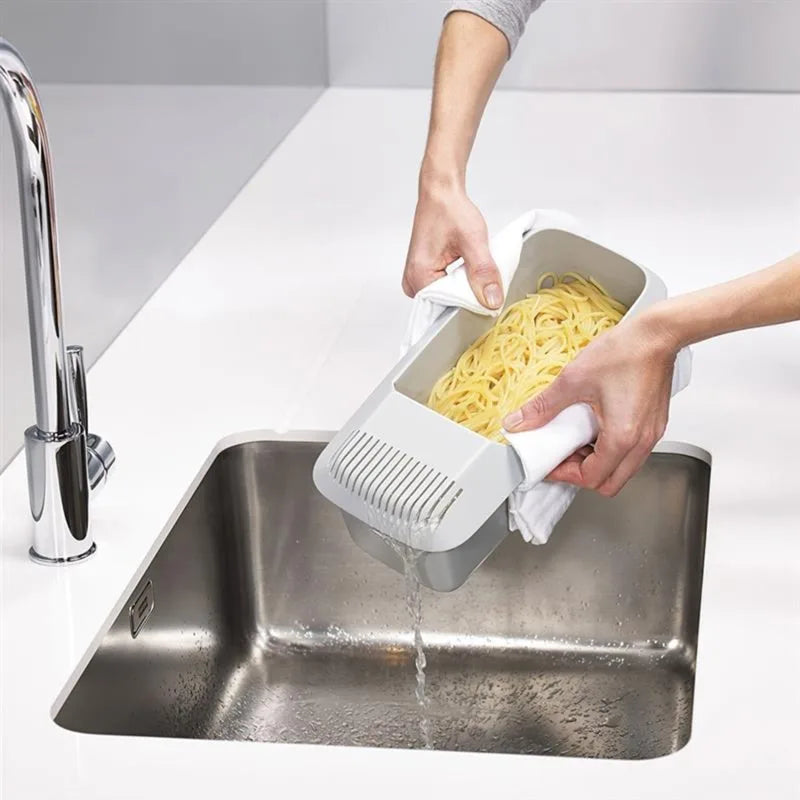 Microwave Noodles Pasta Cooker with Strainer Eco-Friendly Plastic Spaghetti Vegetable Steamer Dishwasher Kitchen Accessories New