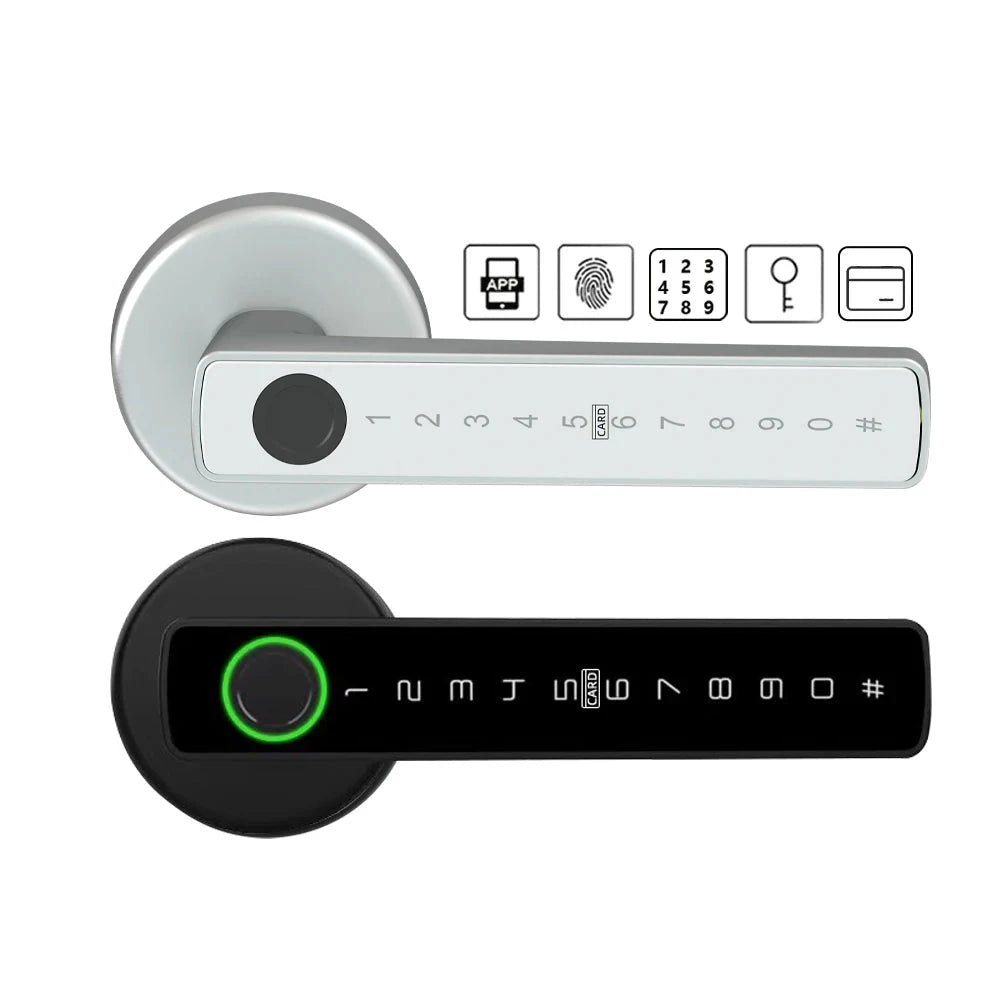 M5 Tuya BLE Fingerprint Door Lock Digital Electronic Lock with Password/Key/Ic Card/ Smartlife/ Tuya APP Unlock