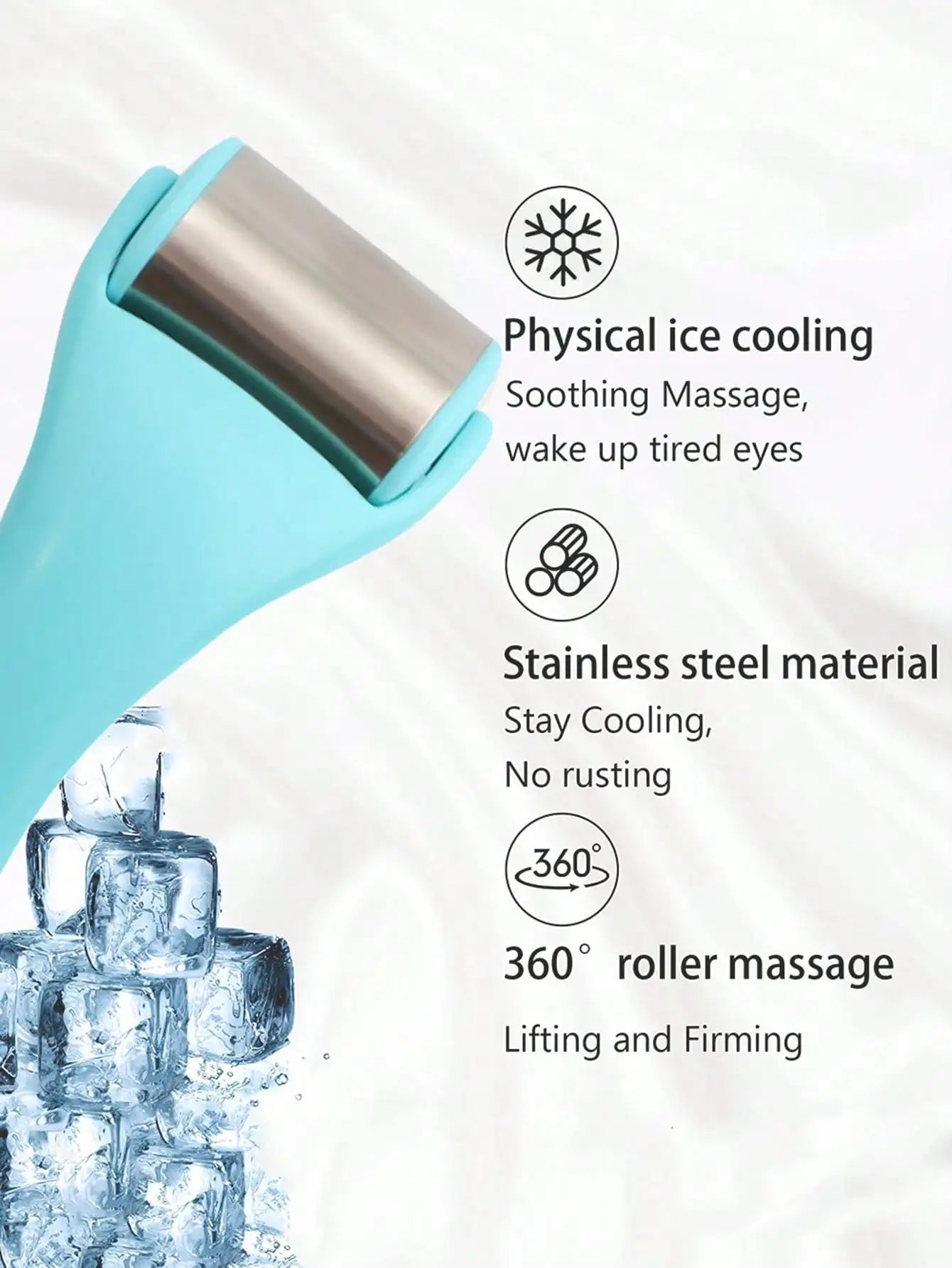 1 Pcs Skin Care Face Roller Cool Ice Roller Massager Household Skin Tighten Device Firming Skin Relieving Fatigue Massager